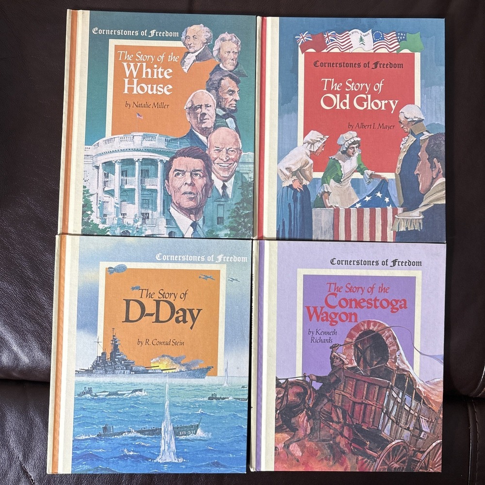 4 Vintage Cornerstones of Freedom Homeschool Hardcover Book Children's Press
